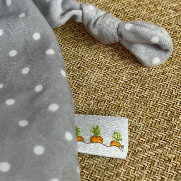 Bunnies By The Bay Bunny Lovey Security Blanket Gray Polka Dot White Rabbit - Picture 4 of 8